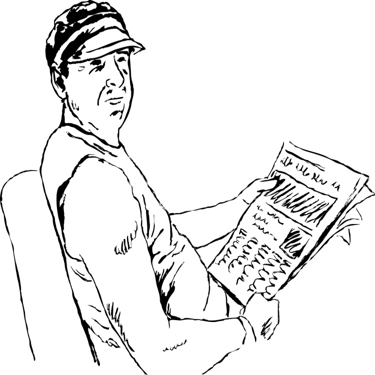 uomo che legge un quotidiano